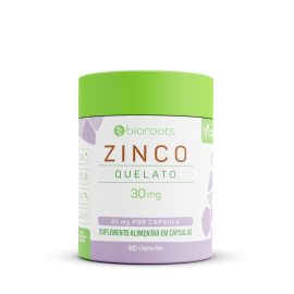 Zinco Quelato 30mg com 30 cápsulas – Bioroots