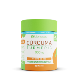 Cúrcuma Turmeric 600mg com 60 Unidades - Bioroots