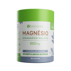Magnésio Malato Vegan 500 mg com 60 cápsulas - Bioroots