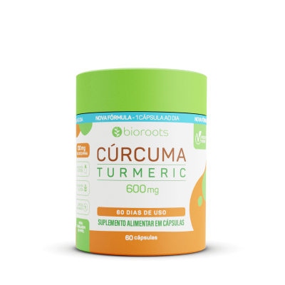 Cúrcuma Turmeric 600mg com 60 Unidades - Bioroots