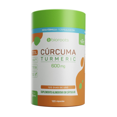 Cúrcuma Turmeric 600mg com 120 Cápsulas - Bioroots
