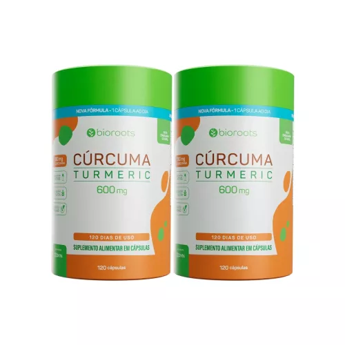 Kit 2x Cúrcuma Turmeric 600mg com 120 Cápsulas - Bioroots