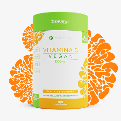Vitamina C Vegan com 100 Unidades - Bioroots