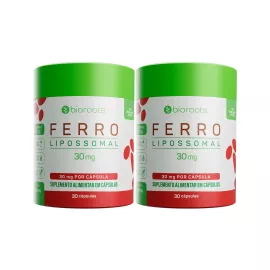 Kit 2x Ferro 30mg com 30 cápsulas - Bioroots